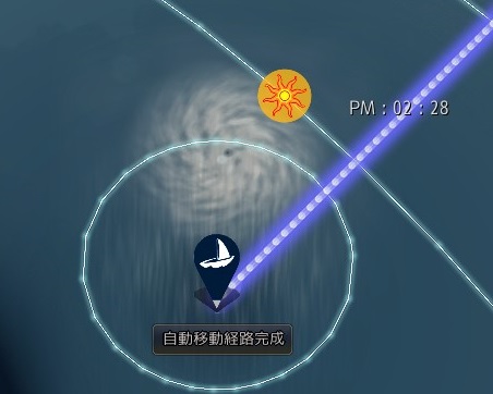 マップに表示された台風の目