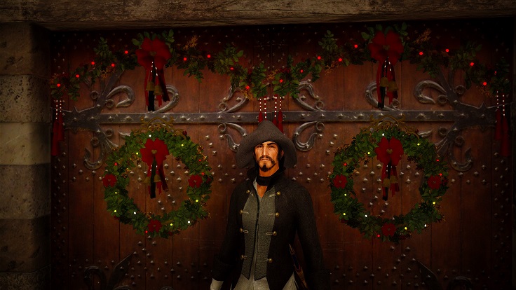 クリスマスのドア装飾