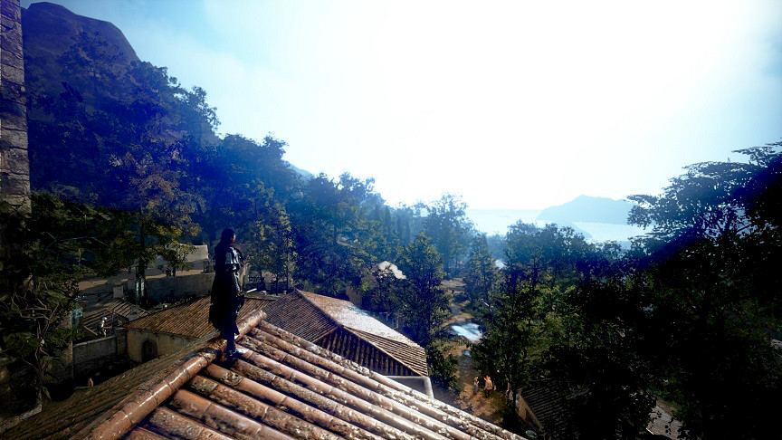 オルビア村の屋根の上からの景色