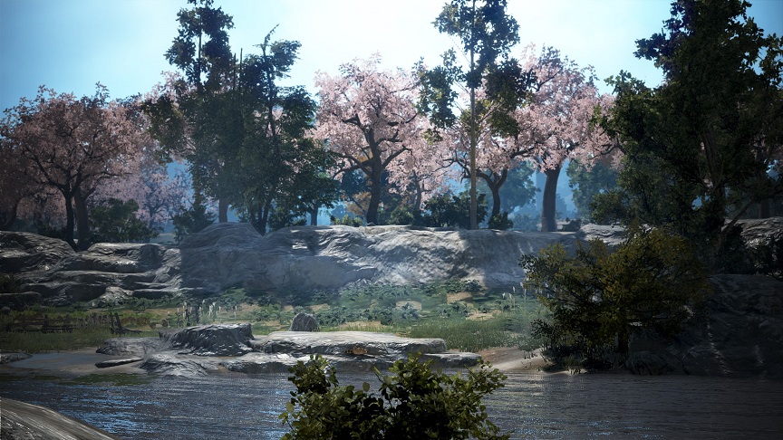 カルフェオンの川と桜